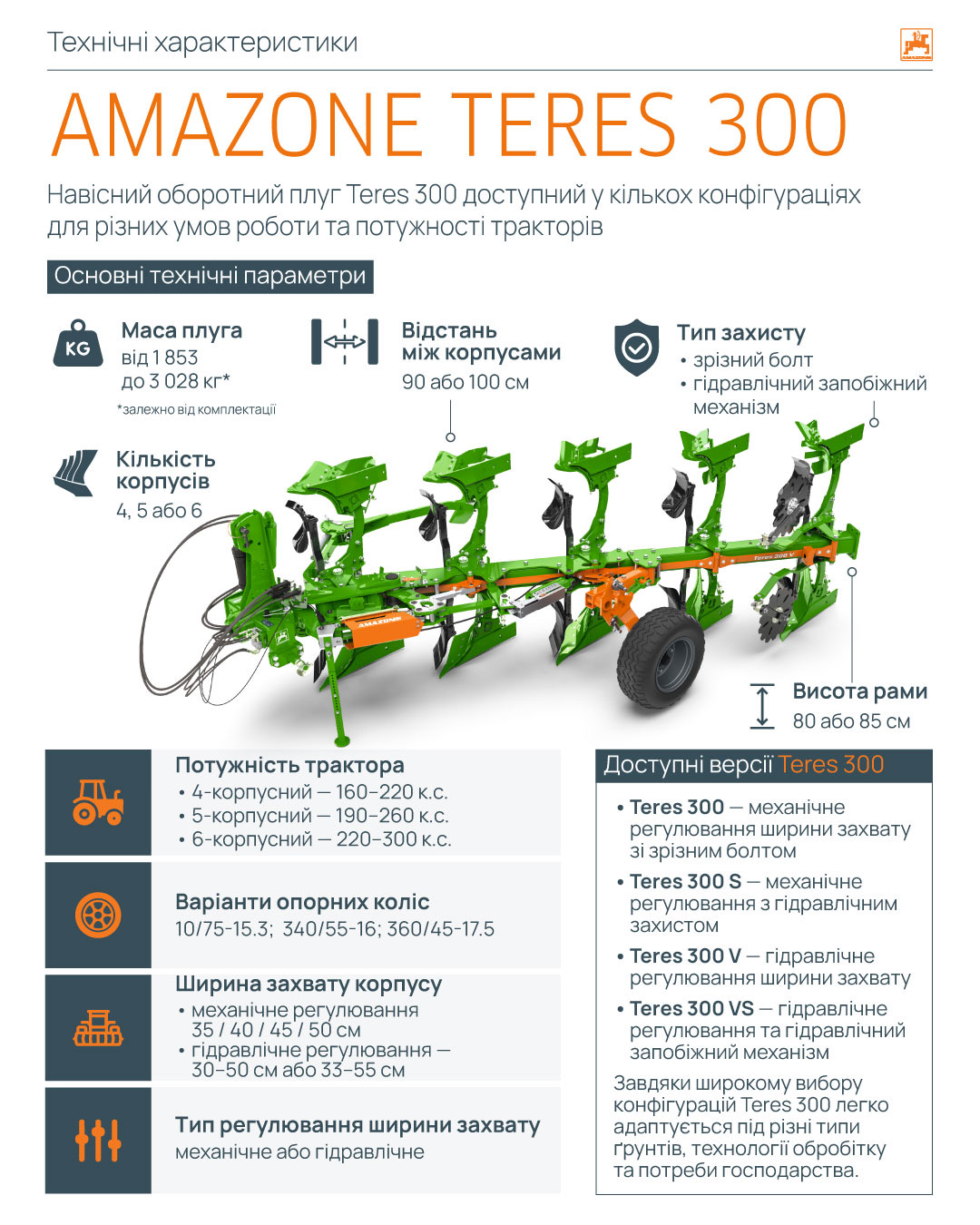 Технічні характеристики AMAZONE Teres 300